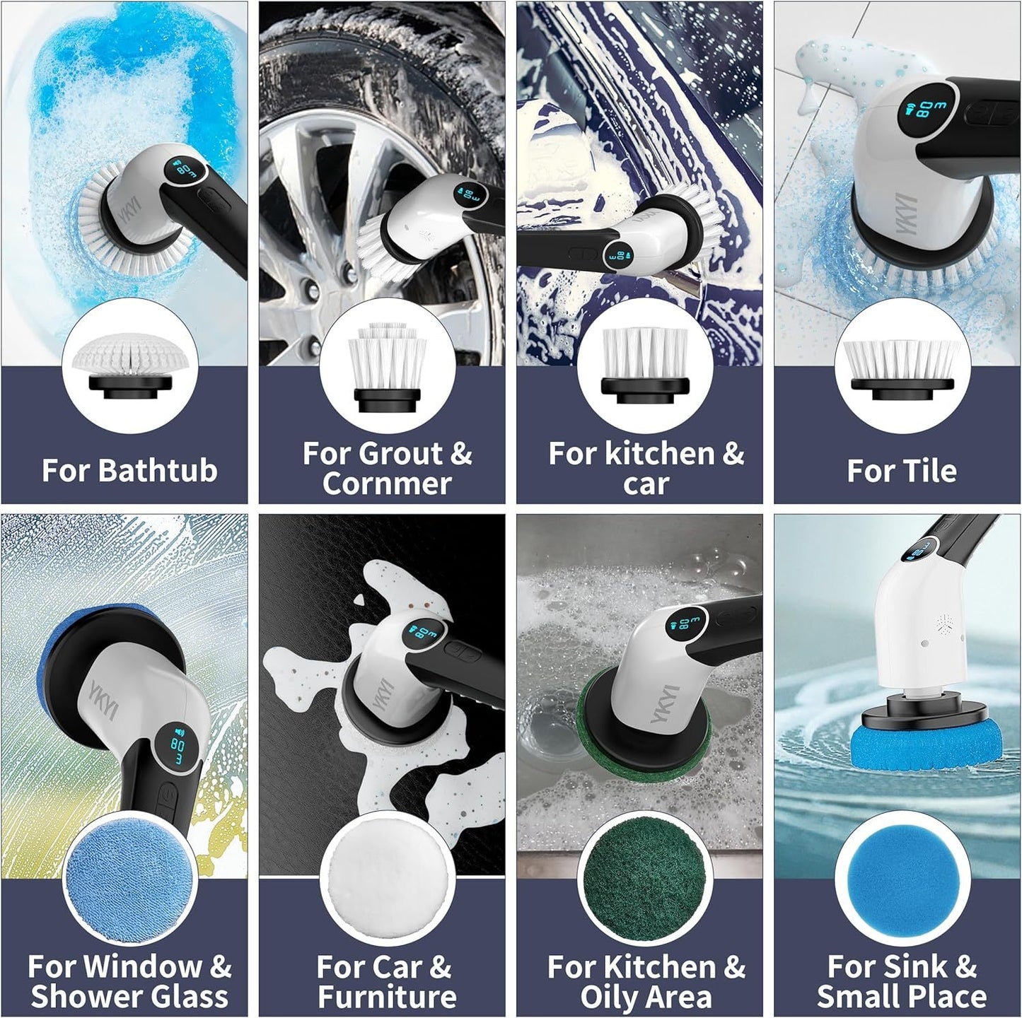 BROSSE ELECTRIQUE DE NETTOYAGE 9 en 1 :La Solution Ultime pour un Nettoyage Sans Effort !