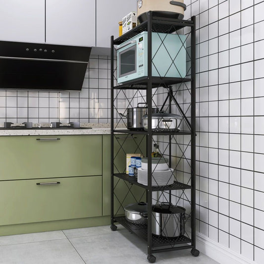 ETAGERE DE RANGEMENT GRAND 5 NIVEAUX A ROULLETTES