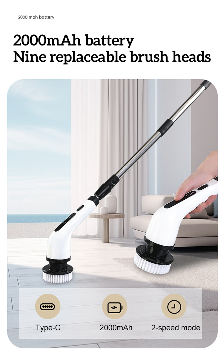 BROSSE ELECTRIQUE DE NETTOYAGE 9 en 1 :La Solution Ultime pour un Nettoyage Sans Effort !