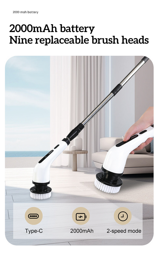 BROSSE ELECTRIQUE DE NETTOYAGE 9 en 1 :La Solution Ultime pour un Nettoyage Sans Effort !