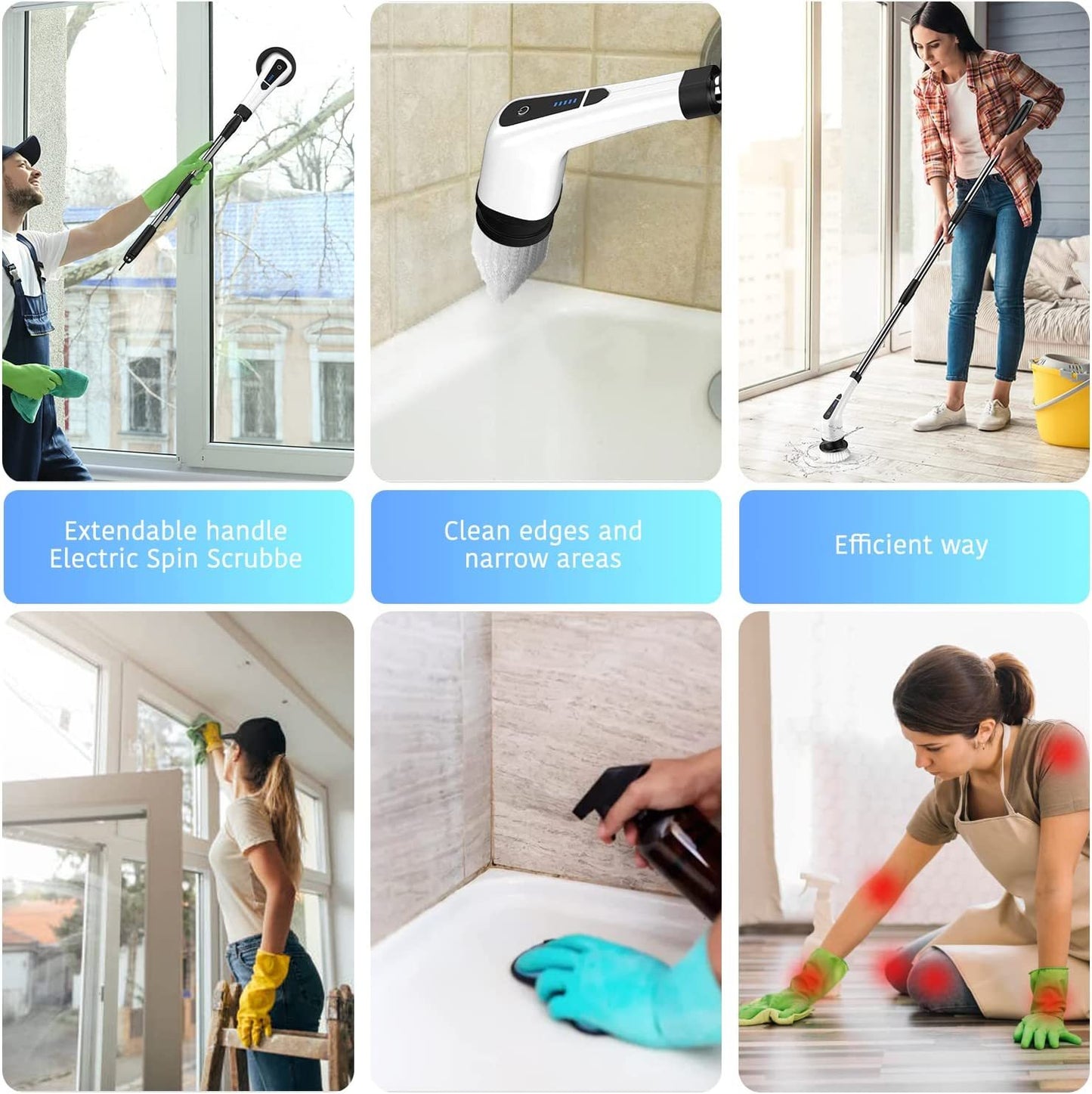 BROSSE ELECTRIQUE DE NETTOYAGE 9 en 1 :La Solution Ultime pour un Nettoyage Sans Effort !