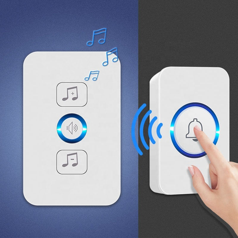 SONNETTE SANS FIL intelligente à 32 mélodies et 4 niveaux de volume réglables ,facile à installer et à long porté.