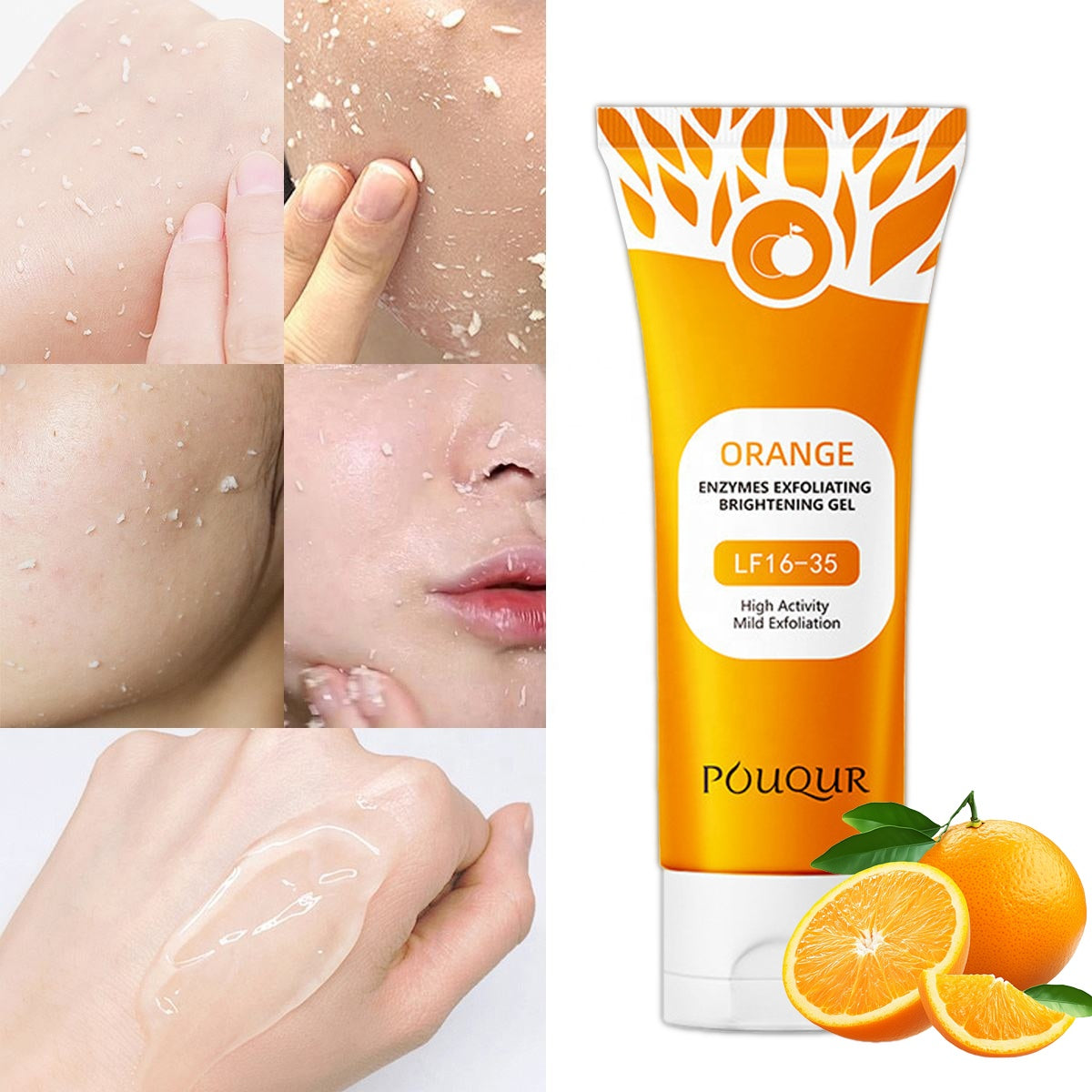 GEL EXFOLIANT POUQUR ORANGE ENZYME-PEAU LISSE,ECLATANTE ET RAFRAICHISSANTE